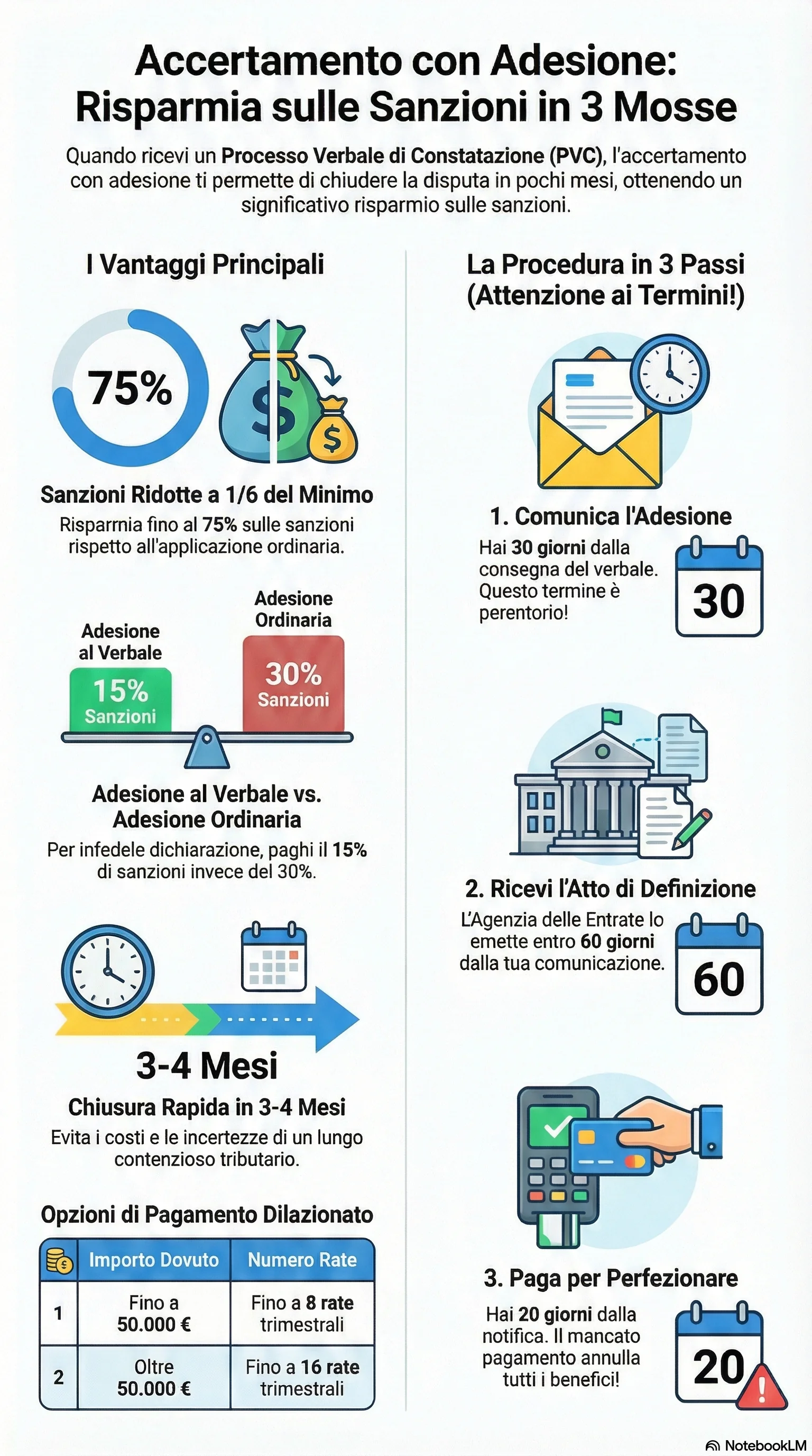 Infografica riassuntiva: Verbale di Accertamento con Adesione: Guida Operativa