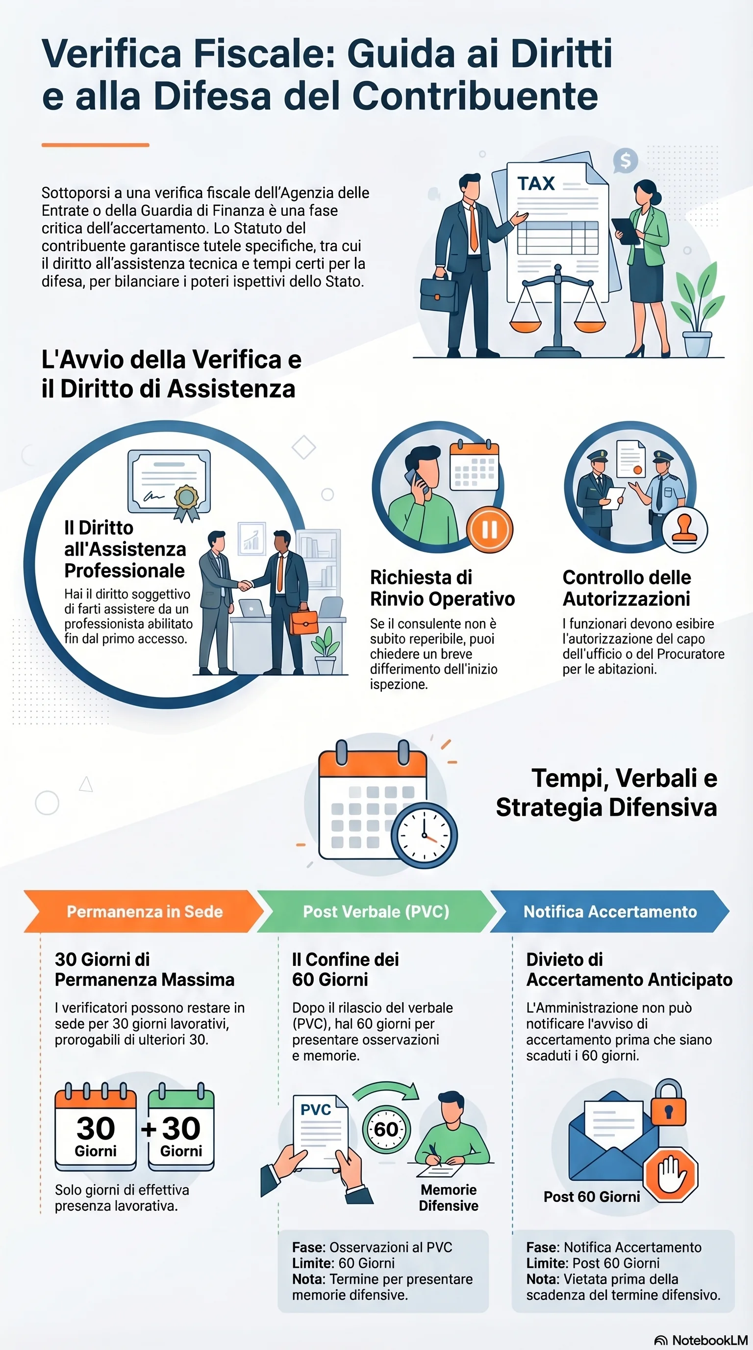 Infografica riassuntiva: Assistenza Durante Verifica Fiscale: Diritti e Procedure