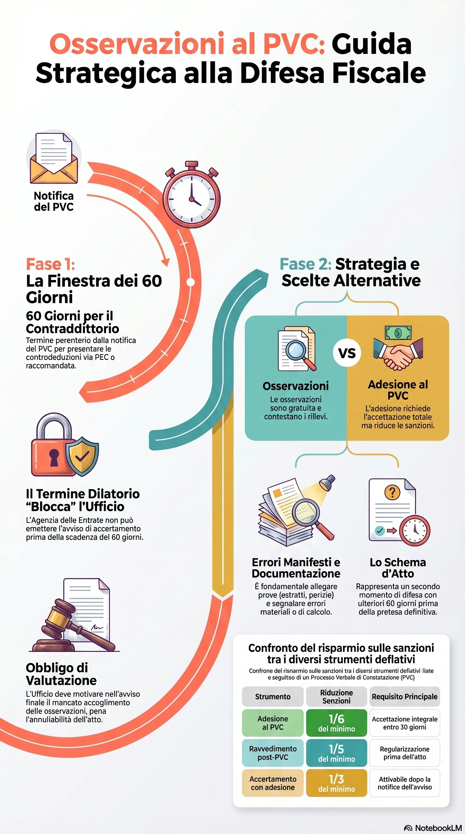 Infografica riassuntiva: Osservazioni al PVC: Guida Operativa alla Presentazione