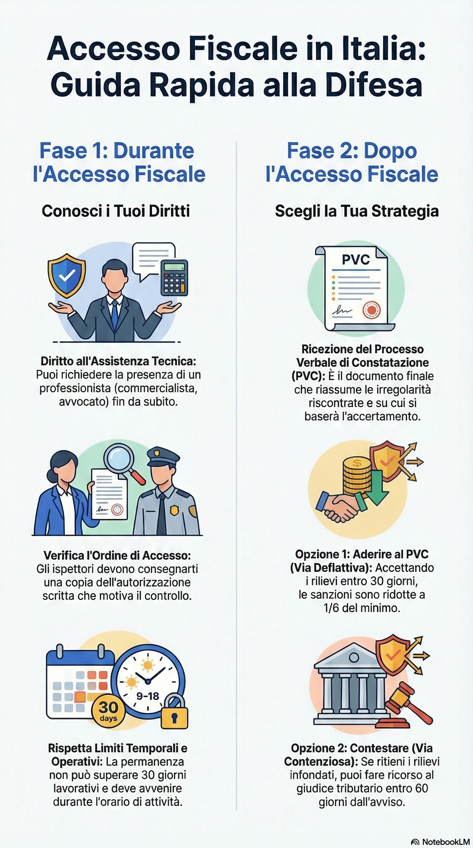 Infografica riassuntiva: Difesa Contro Accesso Agenzia Entrate: Guida Operativa