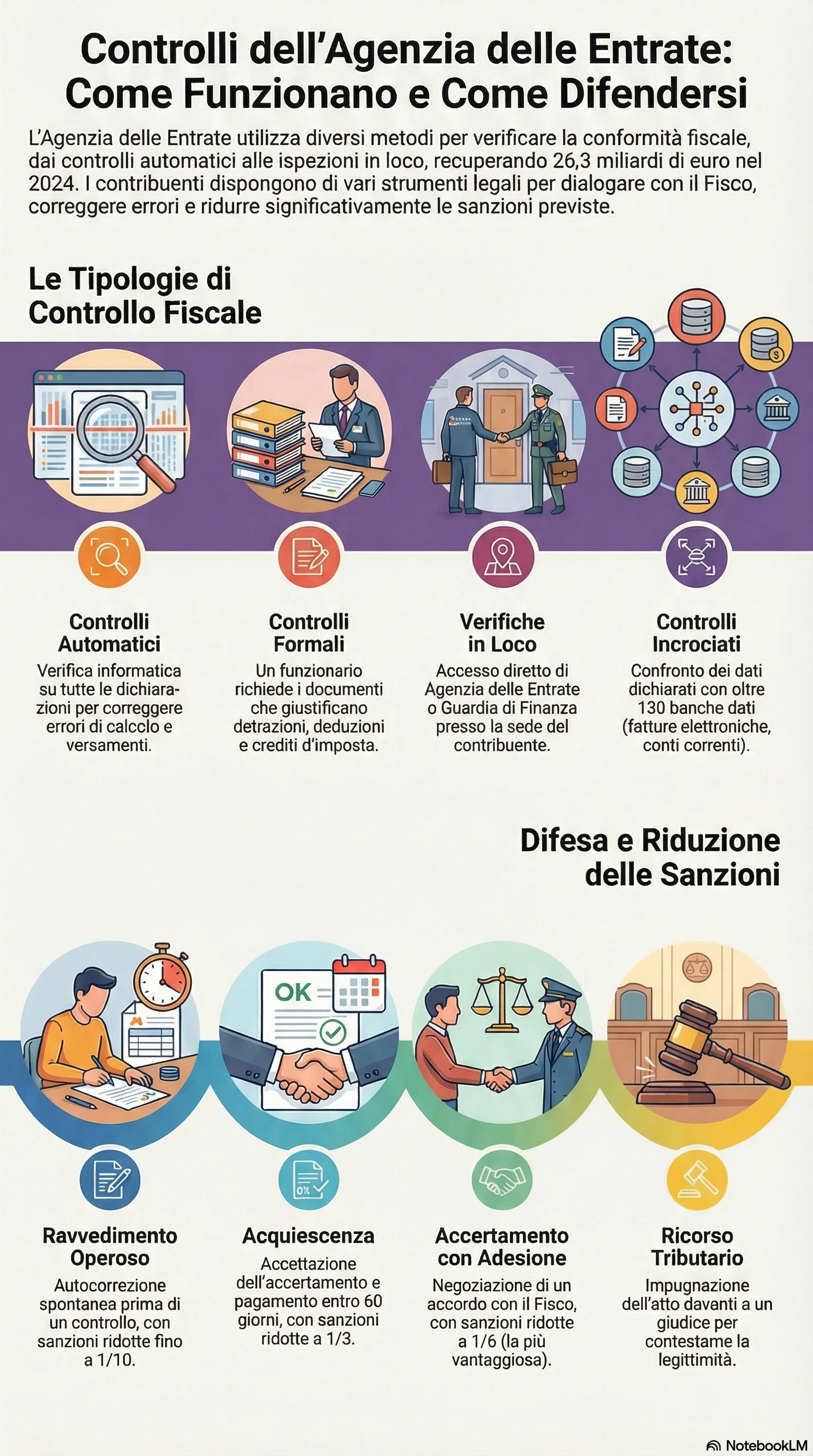 Infografica riassuntiva: Che Tipo di Controlli Fa l'Agenzia delle Entrate