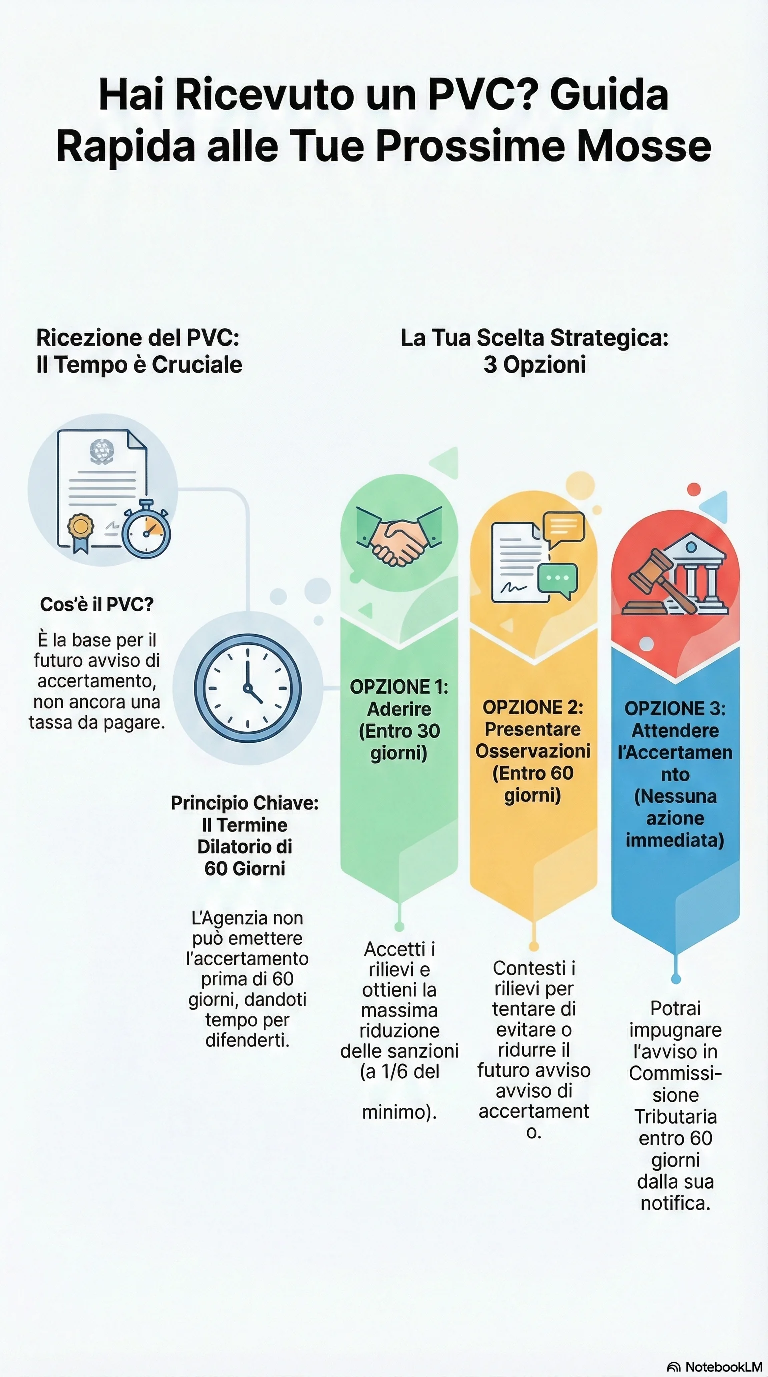 Infografica riassuntiva: Processo Verbale di Constatazione: Guida alla Difesa