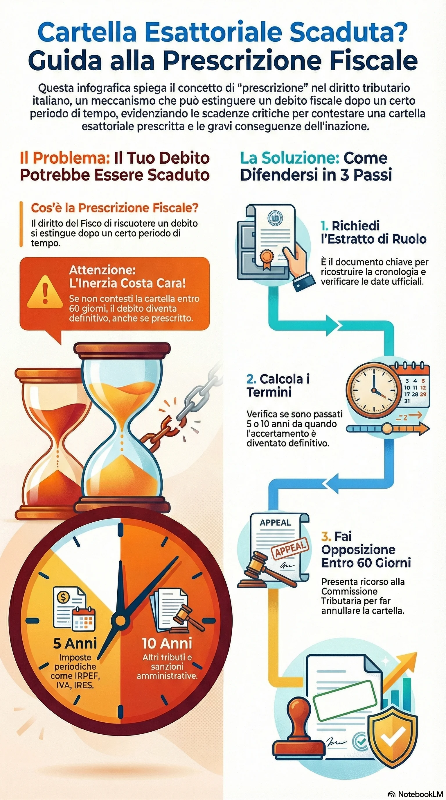 Infografica riassuntiva: Accertamento Fiscale Prescritto ma Cartella Notificata