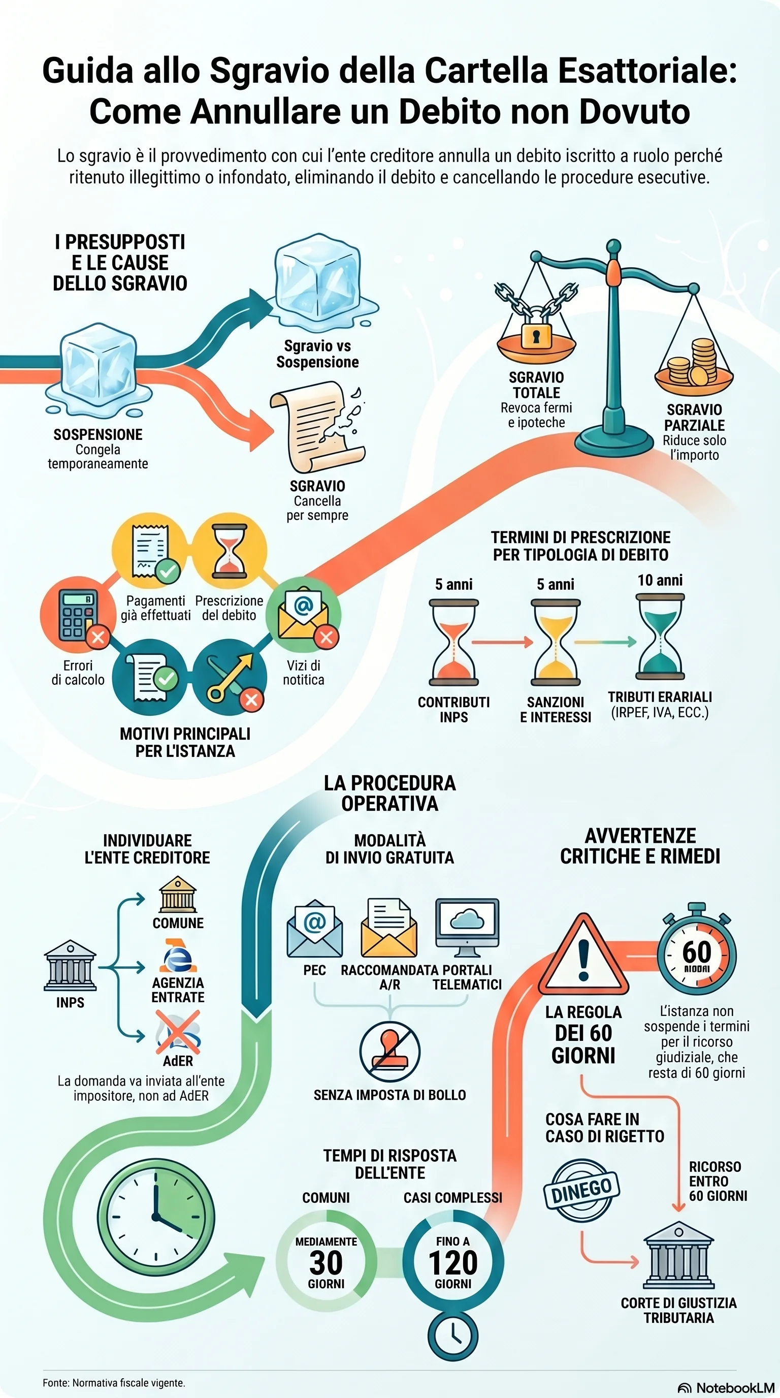 Infografica riassuntiva: Richiesta Sgravio Cartella: Guida Operativa Completa
