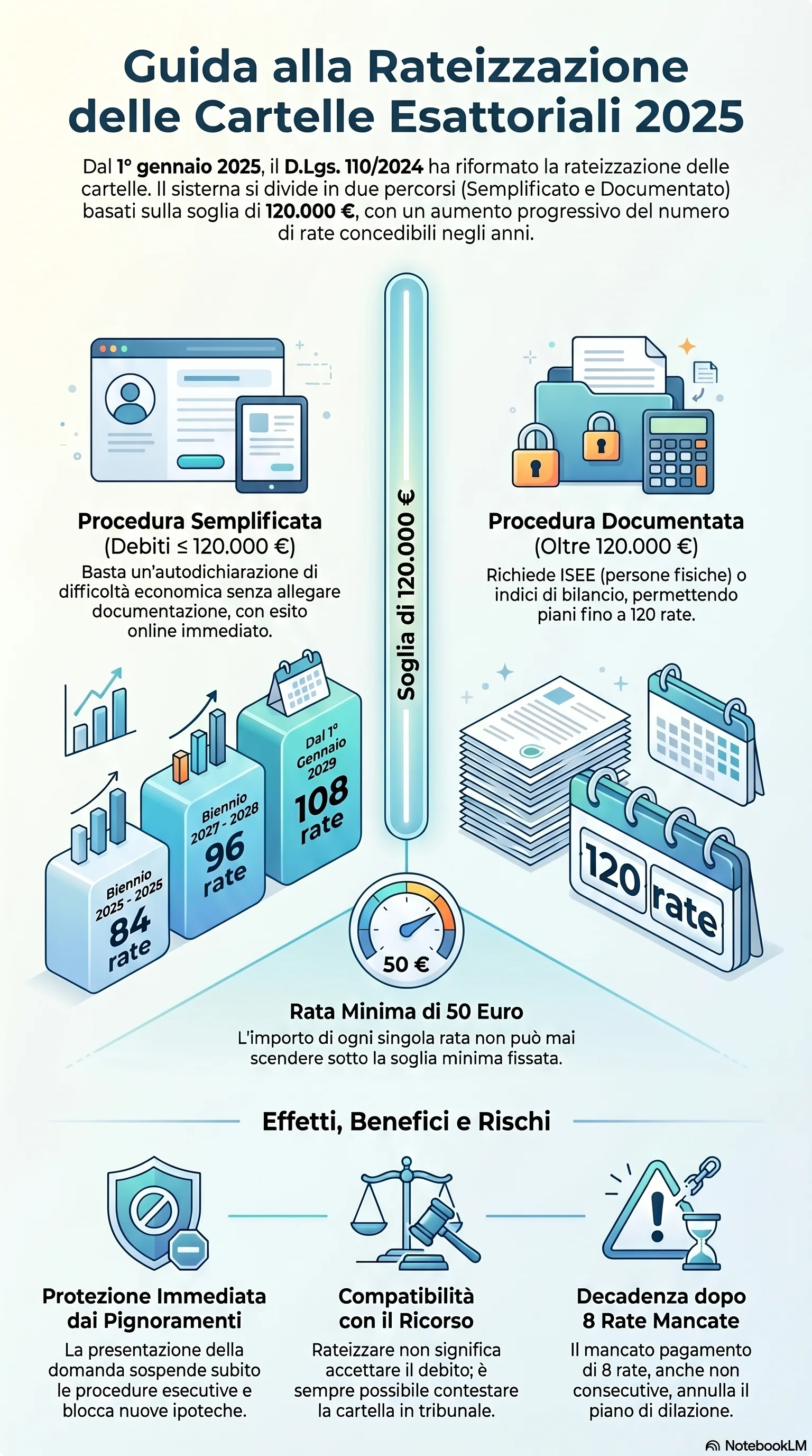 Infografica riassuntiva: Come Richiedere la Rateizzazione: Procedura e Moduli