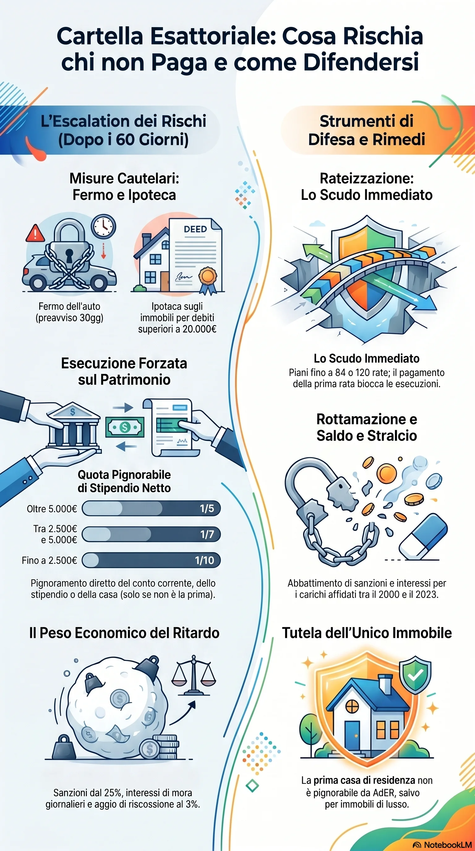 Infografica riassuntiva: Conseguenze del Mancato Pagamento della Cartella Esattoriale