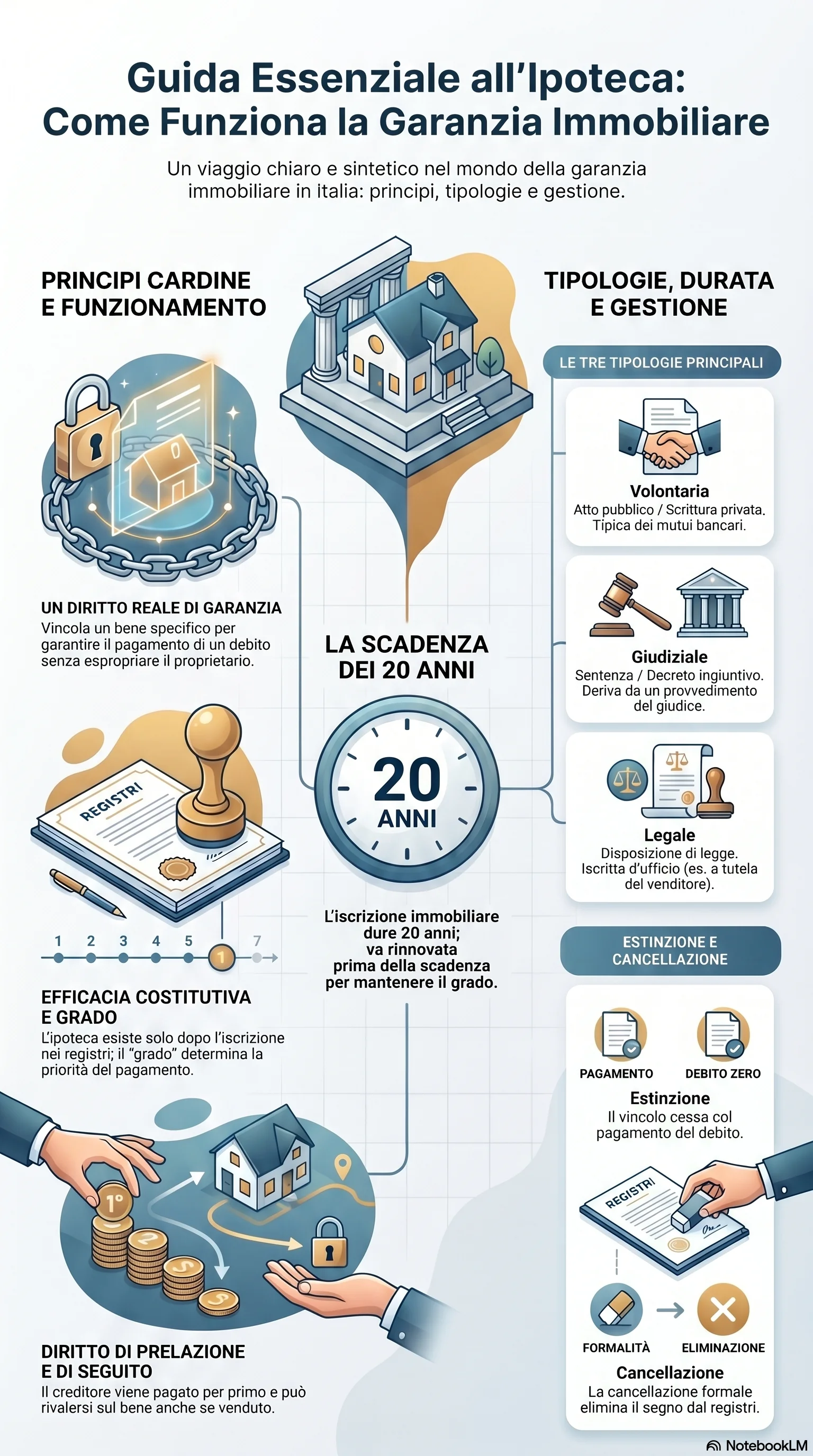 Infografica riassuntiva: Ipoteca: Cos'è, Come Funziona e Tipologie